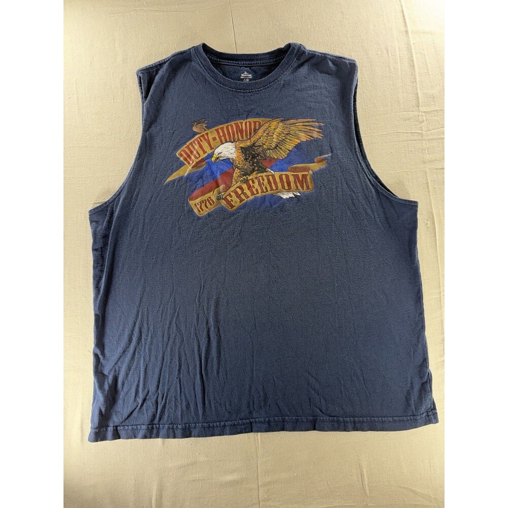 Way to Celebrate Patriotic Navy Blue Men's Tank Top - Size XL